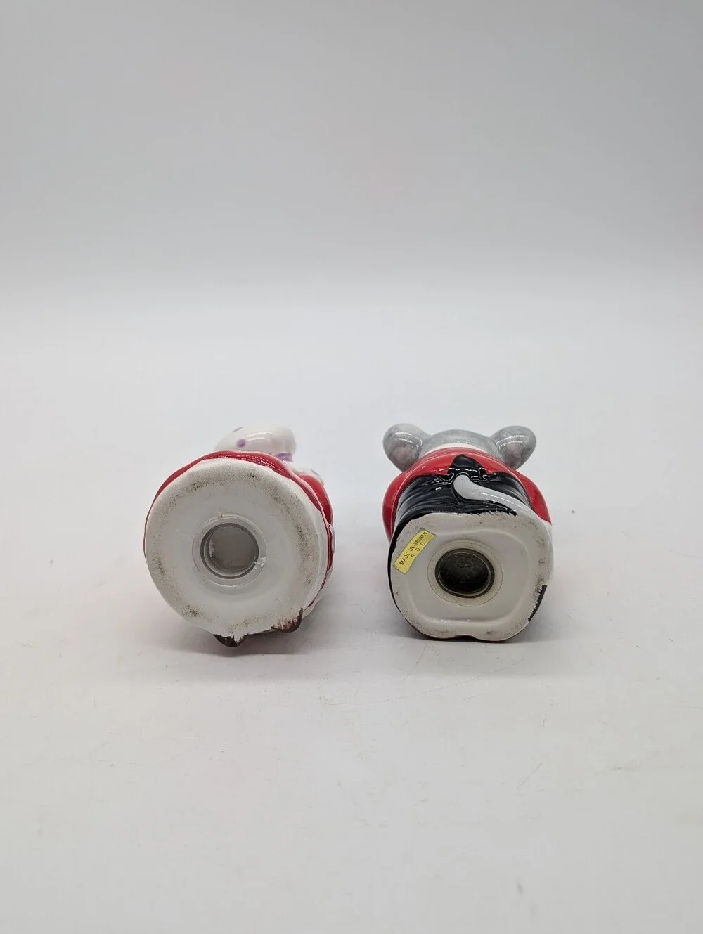 Vintage Holiday Mice Salt & Pepper Shakers Ceramic Christmas Mouse Couple Taiwan